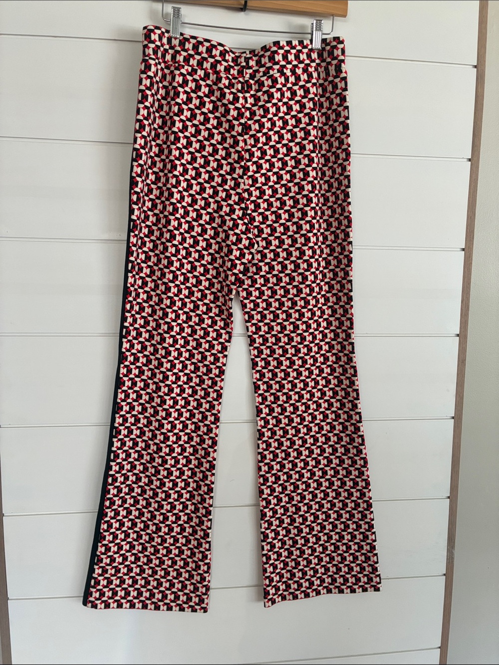 Anthropologie Geometric Wide-Leg Pants in Red and Black - Picture 9 of 10